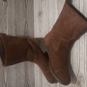 Born Brown Suede Combat & Moto Boots